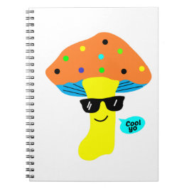 coolste leuke paddenstoel met bril notitieboek