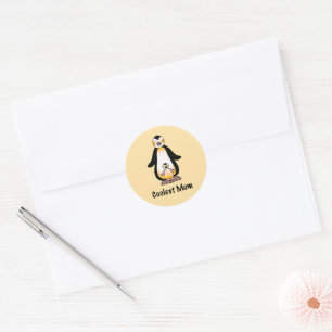 Coolste Moeder Pinguïn Familie Design Ronde Sticker