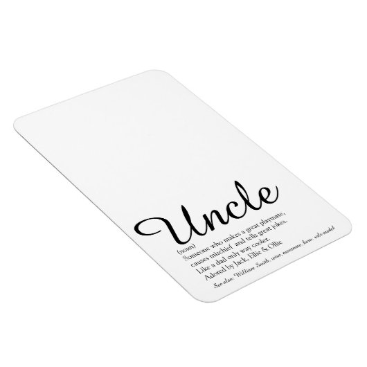 Coolste ooit oom, Functie Definitie Script Magneet (Rechterzijde)