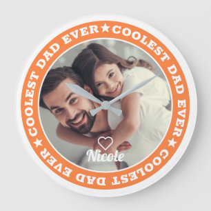 Coolste papa ooit moderne aangepaste foto grote klok