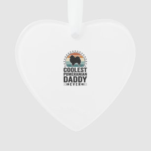 Coolste Pomeranian Papa Vintage Hond Papa T-shirt_ Ornament