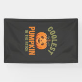 Coolste Pompoen In De Patch Halloween-ontwerp Spandoek (Horizontaal)