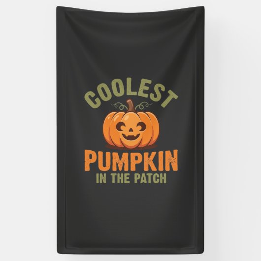 Coolste Pompoen In De Patch Halloween-ontwerp Spandoek (Verticaal)