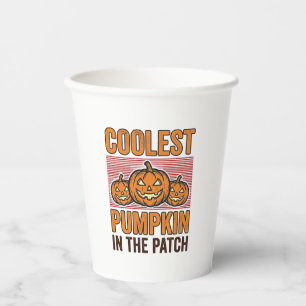 Coolste Pompoen in de Patch Halloween Vintage Des Papieren Bekers