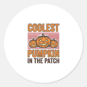 Coolste Pompoen in de Patch Halloween Vintage Des Ronde Sticker