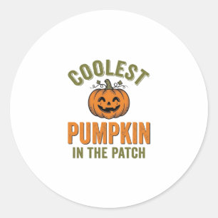 Coolste Pompoen in de Patch Vintage Halloween Des Ronde Sticker