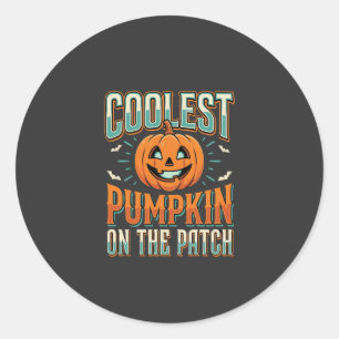 Coolste Pompoen Op Het Perceel Halloween Ontwerp_1 Ronde Sticker