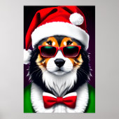 Coolste Santa Hond in de stad | AI Art Poster (Voorkant)