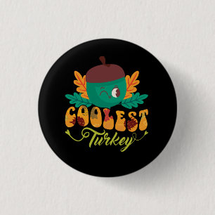 coolste turkije herfst Thanksgiving dag Ronde Button 3,2 Cm