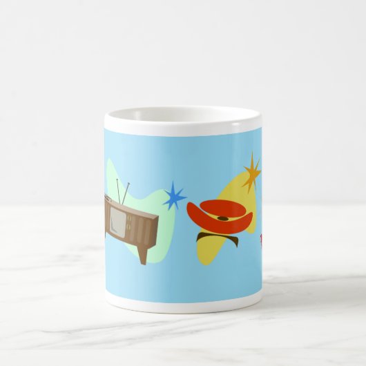 Coolsville Retro Swanky Sixties Characters Pattern Koffiemok (Center)