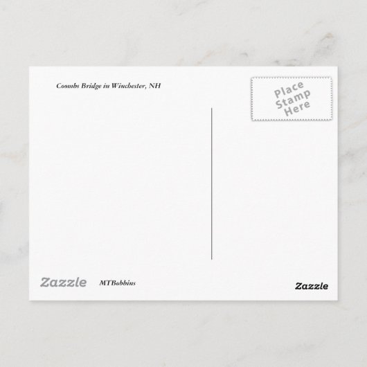 Coombs Covered Bridge Briefkaart (Achterkant)