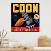 Coon Brand en zoete aardappelen Poster (Keuken)
