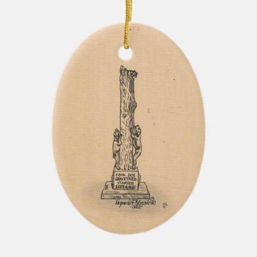 Coon Chien Monument Ornement céramique (Devant)