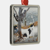 Coon Dog Hunt Metalen Ornament (Rechts)