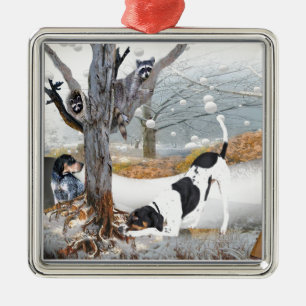 Coon Dog Hunt Metalen Ornament