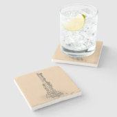 Coon Dog Marker Marble Stone Onderzetter (Zijkant)