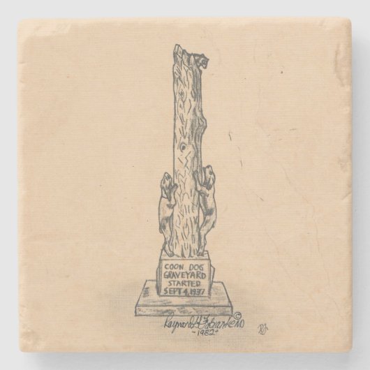 Coon Dog Marker Marble Stone Onderzetter (Voorkant)