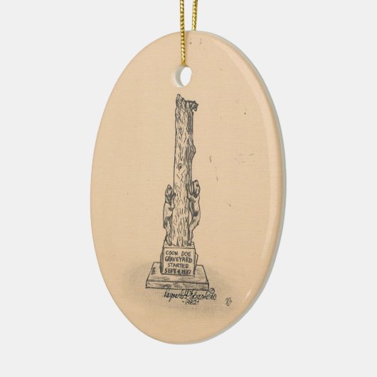 Coon Dog Monument Ceramic Ornament (Links)
