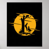 Coon Hound Dog Treing a Raccoon Howling - Fun Coo Poster (Voorkant)