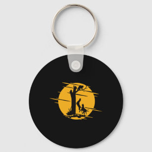 Coon Hound Dog Treing a Raccoon Howling - Fun Coo Sleutelhanger