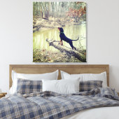 Coon hound sur la toile de rivière (Insitu(Chambre))