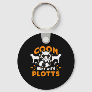 Coon Hunt Met Plotts Jacht Coon Hunters Raccoon Sleutelhanger
