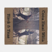 Coon Hunt met zwart en tans Fleece Deken (Voorkant (Horizontaal))