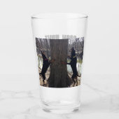 Coon Hunt met zwart en tans glazen trommel (Voorkant)