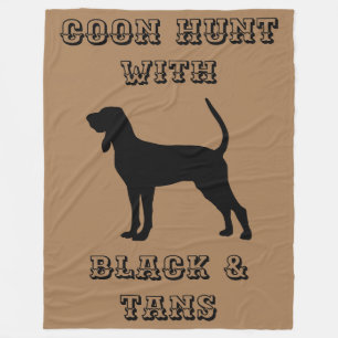 Coon Hunt met zwart en tans met hond Fleece Deken
