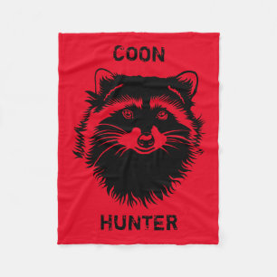 Coon Hunter met Raccoon Fleece Deken