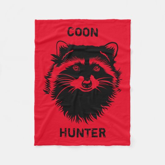 Coon Hunter met Raccoon Fleece Deken (Voorkant)