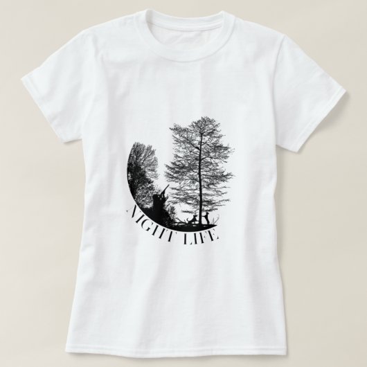 Coon Hunter Night Life - Raccoon Hunter Hound Dog T-shirt (Design voorkant)