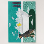 Coonhound Bathtime Puzzle Legpuzzel (Verticaal)