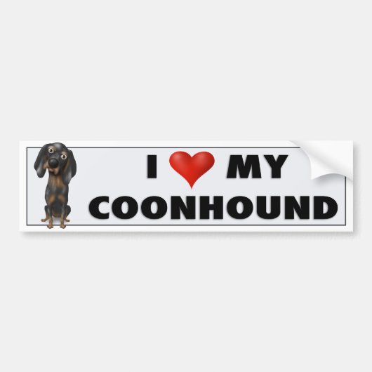 Coonhound (Black and Tan) Love BTC Bumpersticker (Voorkant)