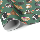 Coonhound Curl Floral Cadeaupapier (Rol Hoek)