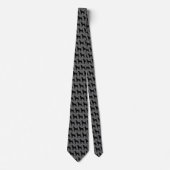 Coonhound Dog Silhouettes Pattern Grey and Black Stropdas (Voorkant)