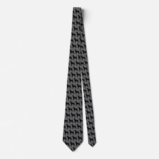 Coonhound Dog Silhouettes Pattern Grey and Black Stropdas (Voorkant)