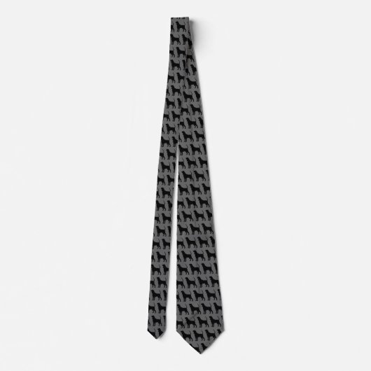 Coonhound Dog Silhouettes Pattern Grey and Black Stropdas (Achterkant)