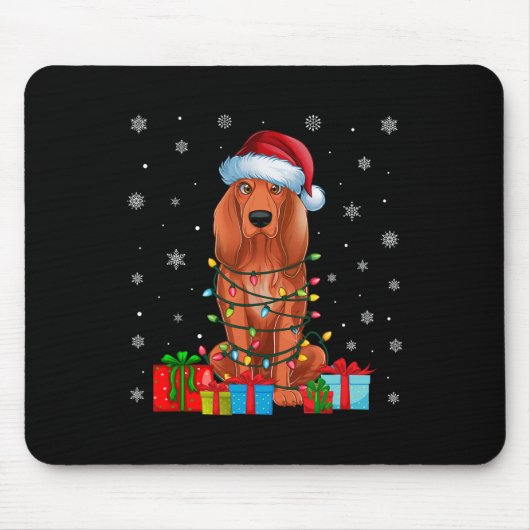 Coonhound Dog Ugly Xmas Lights Santa Coonhound Dog Muismat (Voorkant)