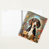 Coonhound Élégant Fleur Coloré (Devant avec enveloppe)