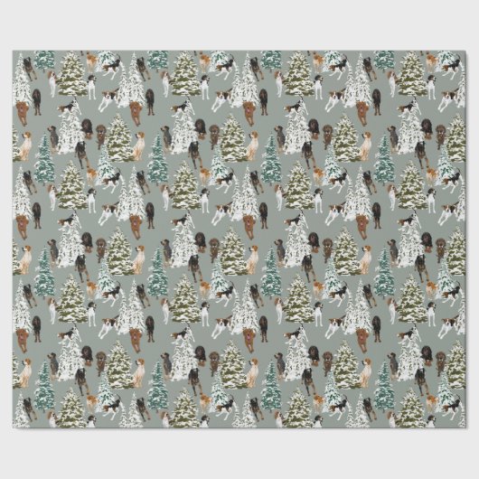 Coonhound Forest Cadeaupapier (Zoom)