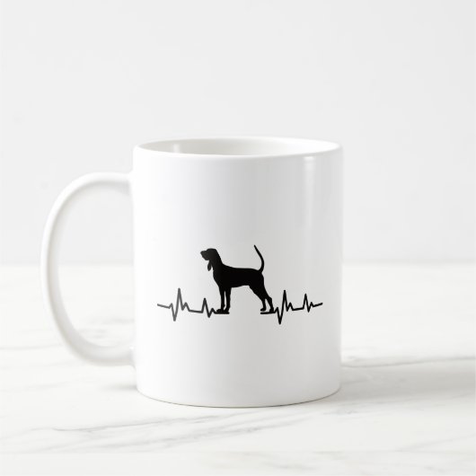 Coonhound Heartbeat café Mug (Gauche)