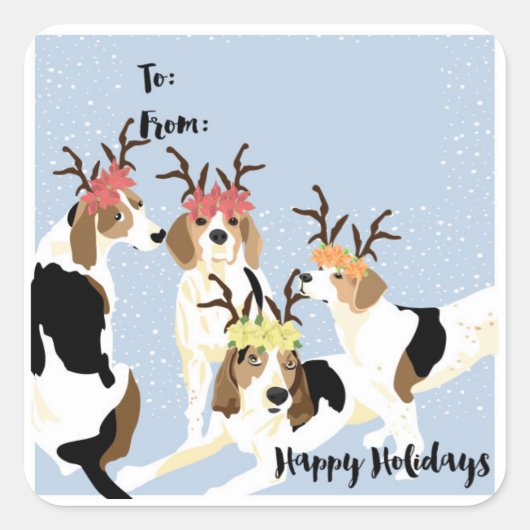 Coonhound Holiday Gift Label (Voorkant)