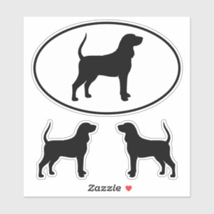Coonhound Hondenras Silhouetten Vinyl Sticker Set