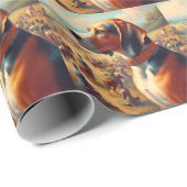  coonhound hondenschilderij cadeaupapier (Rol Hoek)