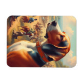  coonhound hondenschilderij magneet (Horizontaal)