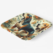  coonhound naadloos schilderen papieren bordje (Gebogen)