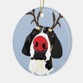 Coonhound Rudolph Keramisch Ornament (Links)