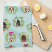 Coonhound Wreaths Theedoek (Quarter Fold)