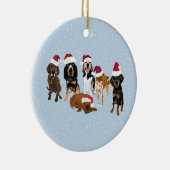 Coonhounds Santa Keramisch Ornament (Rechts)